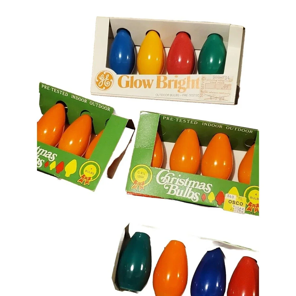 5x Glow Bright Christmas Lights Target Lot Boxes Outdoor Bulbs C9 Set 2
